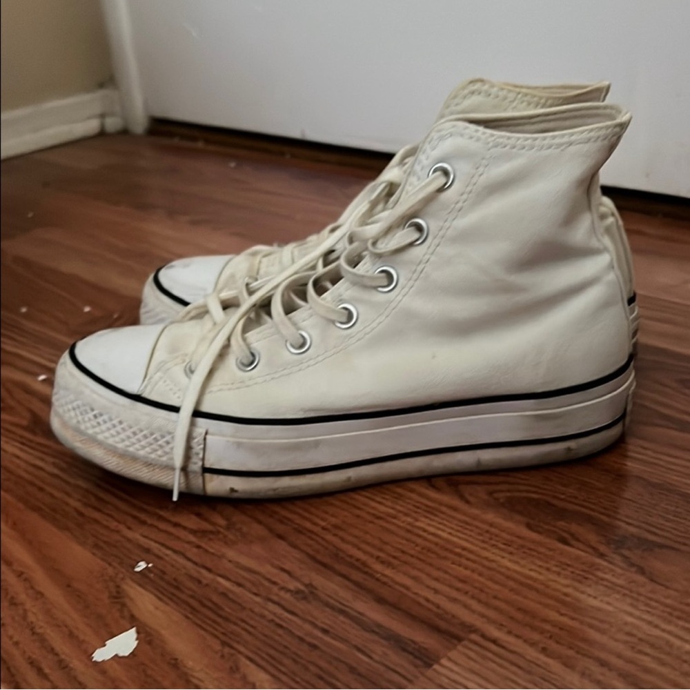 Converse White High-Top Platform Sneakers Canvas size Women’s 8.5